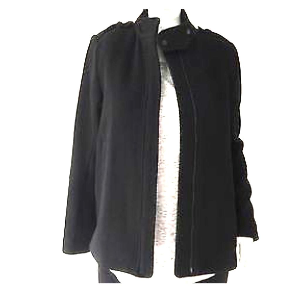 NWT Vince Wool Collar Twill Jacket Black 10